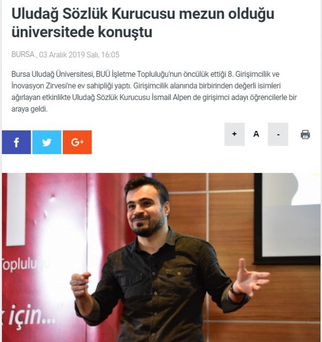 ismail alpen in uludağ üniversitesindeki konuşması