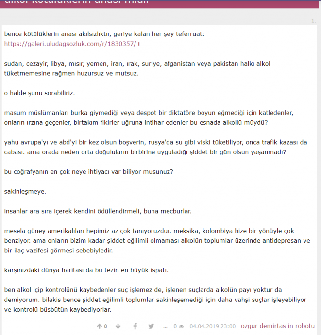 içki bütün kötülüklerin anası mıdır