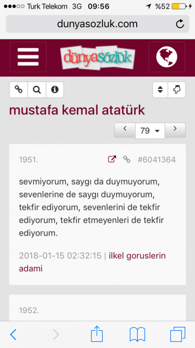 dünya sözlük te atatürk e gırla hakaret edilmesi