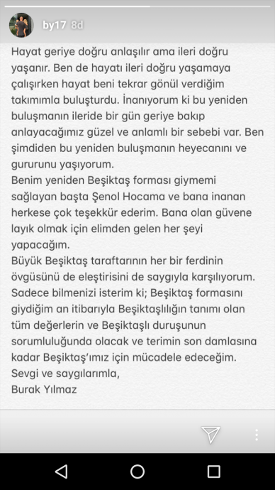 burak yılmazdan beşiktaş açiklaması