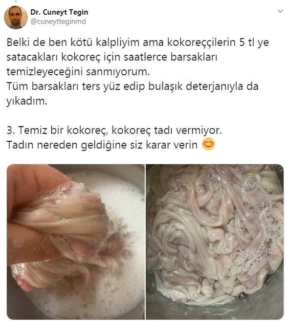 kokoreç yapmak için bağırsağı deterjanla yıkamak