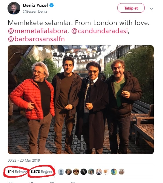 deniz yücel in londra dan attığı tweet