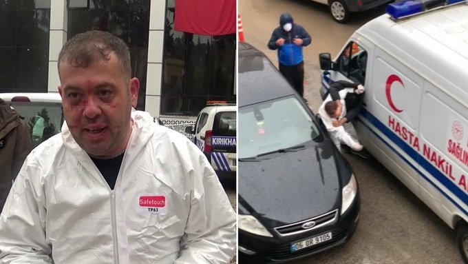 hasta almaya giden ambulans şoförünün dövülmesi