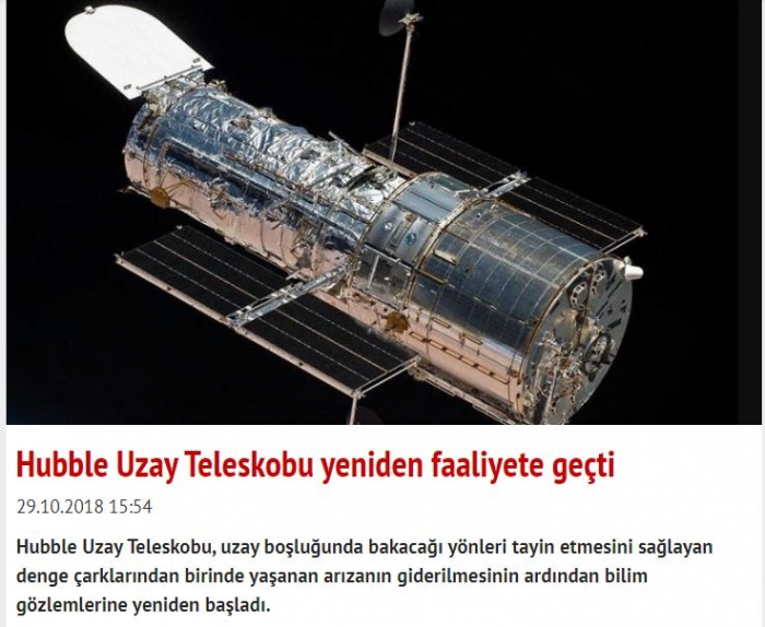 hubble uzay teleskobu yeniden faaliyete geçti