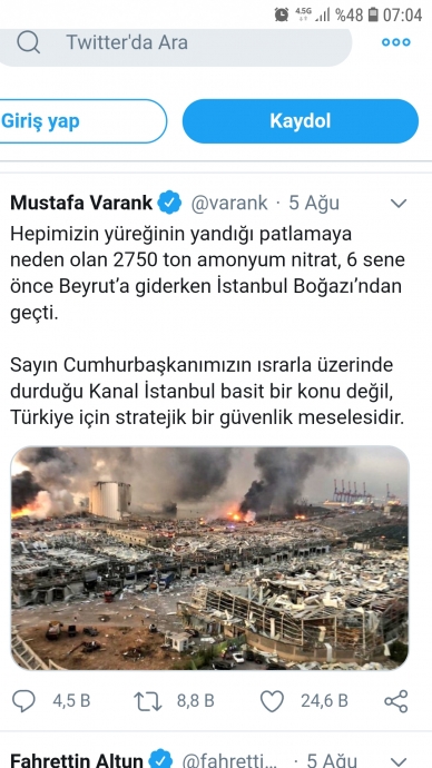 lübnan daki patlamayı kanal istanbul a bağlamak