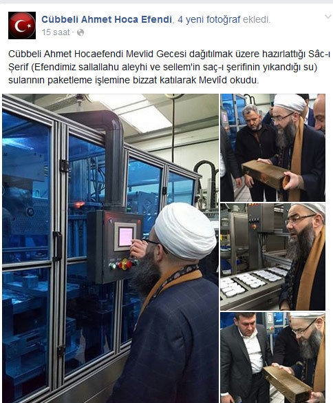 peygamber saçının yıkandığı suyu paketleme tesisi