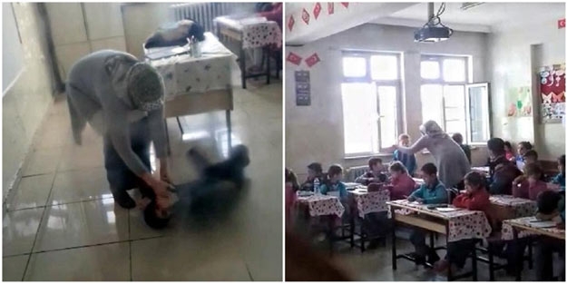 gaziantep te ilkokul öğrencilerini döven öğretmen