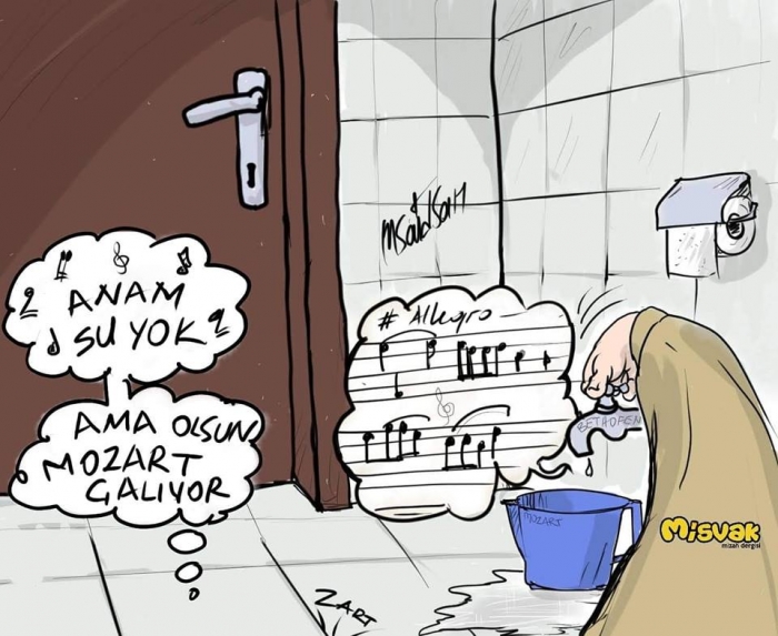 misvak mizahın ama olsun mozart çalıyor karikatürü