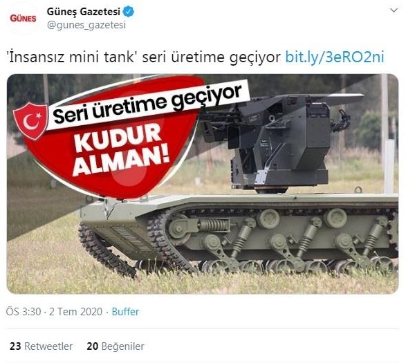 mini tank seri üretime geçiyor kudur alman
