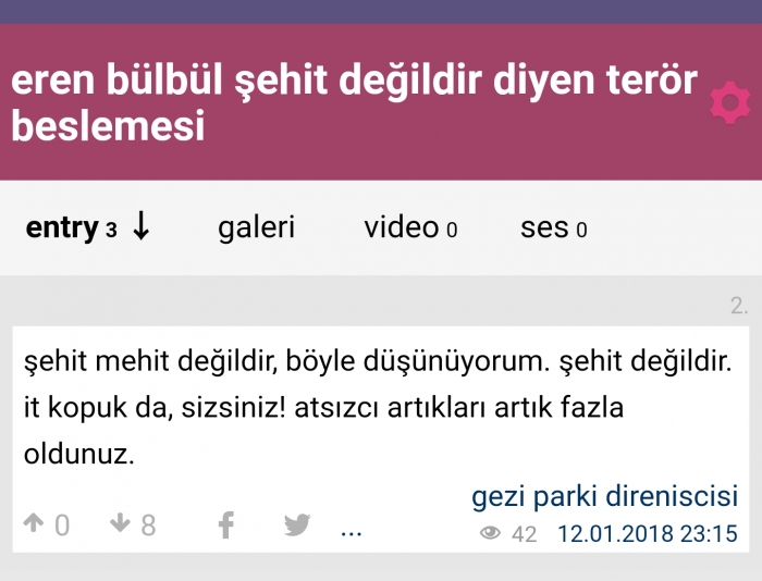 eren bülbül şehit değildir diyen terör beslemesi