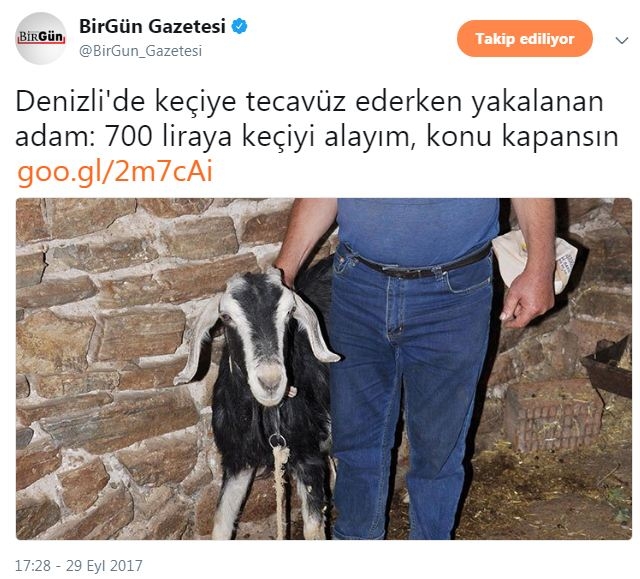 keçiye tecavüz ederken yakalanan adam