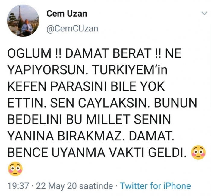 cem uzan ın berat albayrak a verdiği ayar