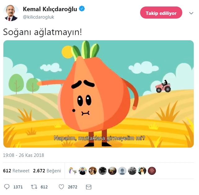 kılıçdaroğlu nun paylaştığı soğan çizgi filmi