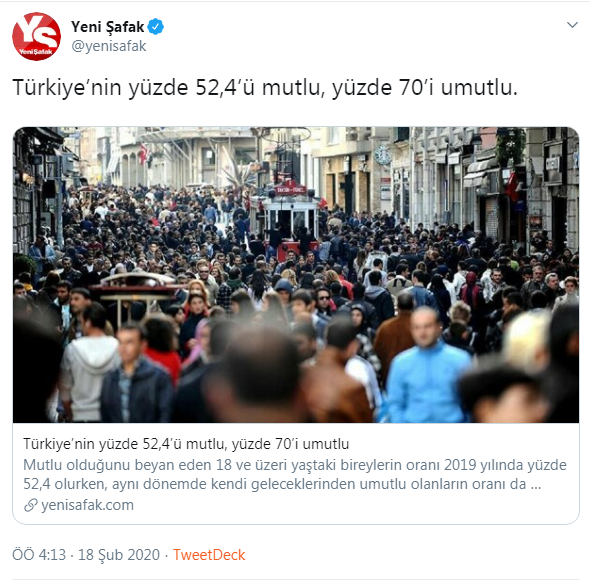 türkiye nin yüzde 52 si mutlu yüzde 70 i umutlu