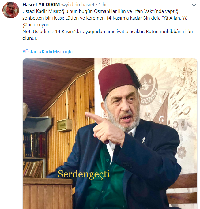 kadir mısıroğlu için dua kampanyası