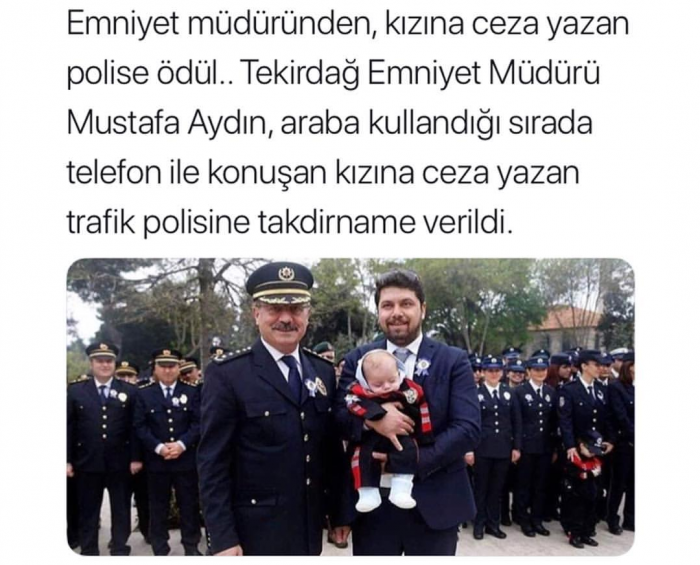 görevini yaptı diye polise ödül vermek