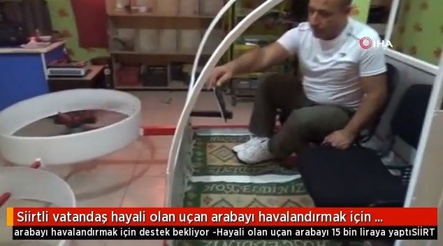 çamaşır makinesinden uçan araba yapan adam