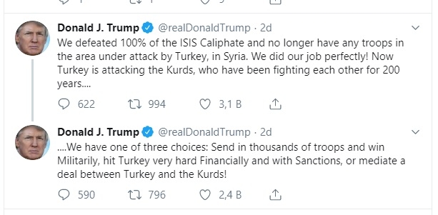 10 ekim 2019 trump ın son tweetleri