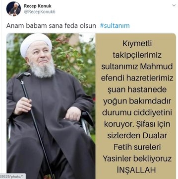 yoğun bakımdaki şeyh için tweet atan tarikatçılar