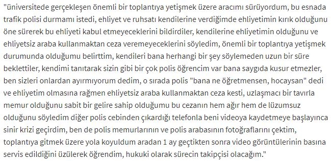 polise çığlık atan hocanın suçsuz olması
