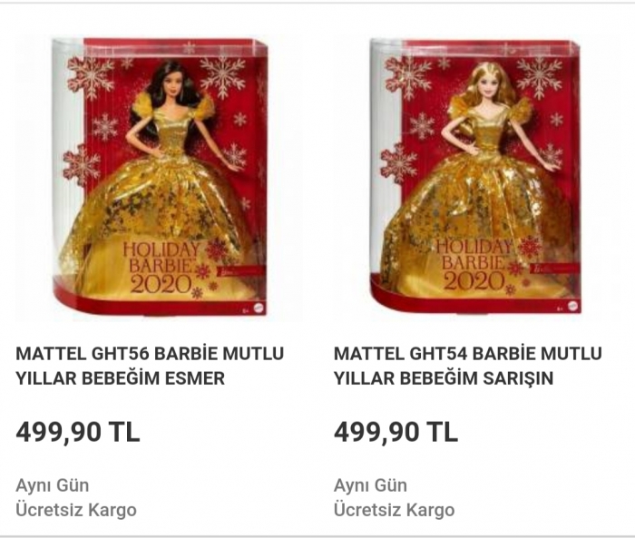 barbie 2020 mutlu yıllar bebeği