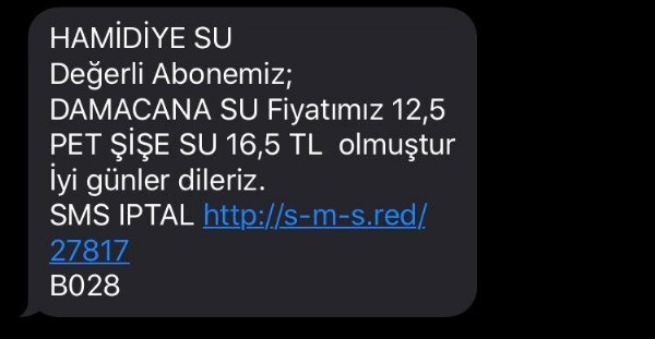 1 eylül 2020 hamidiye su zammı
