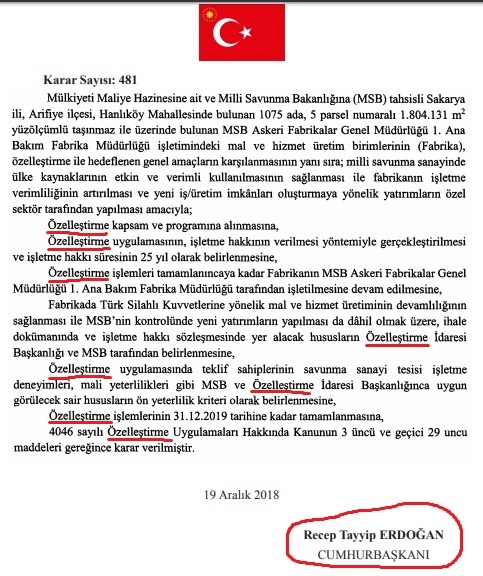 tank palet fabrikası satılmıyor kiralanıyor yalanı