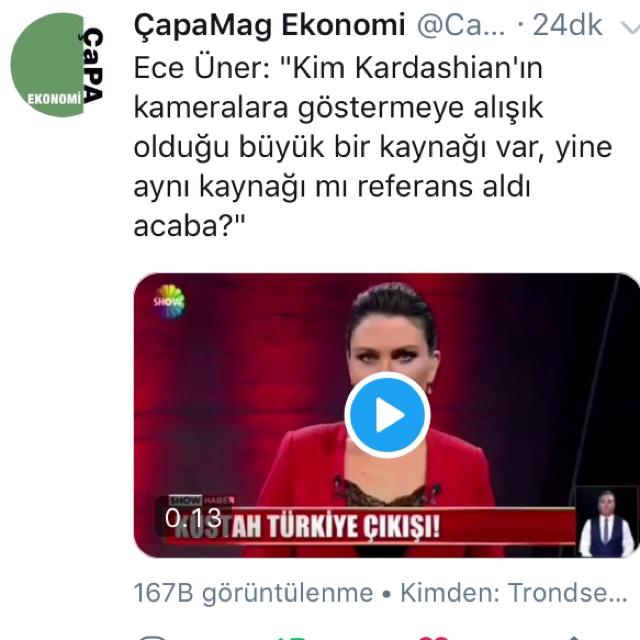 ece üner in kim kardashian a verdiği ayar