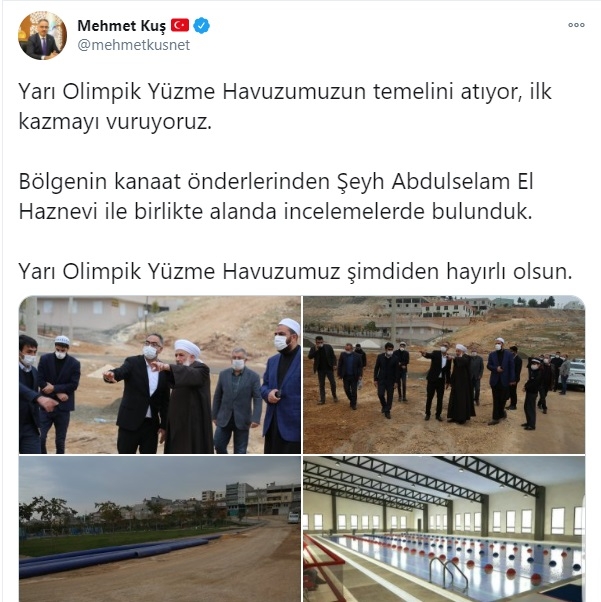tarikat şeyhi ile yüzme havuzu temeli atmak