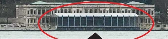 çırağan sarayının önüne prefabrik kış bahçesi