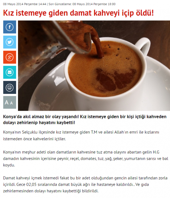 kız istemede kahve yüzünden ölen damat