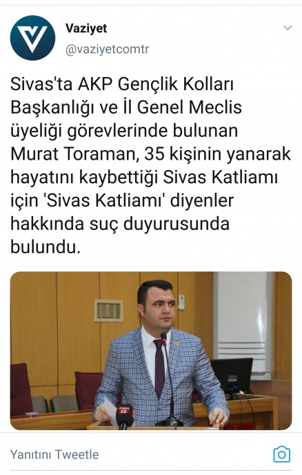 sivas katliamına katliam diyenlere suç duyurusu