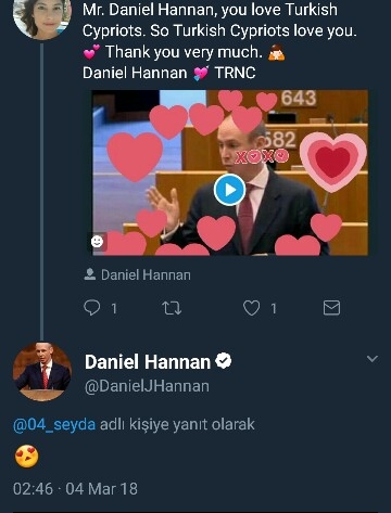 mr danielhannan ın bana kalpli emoji koyması