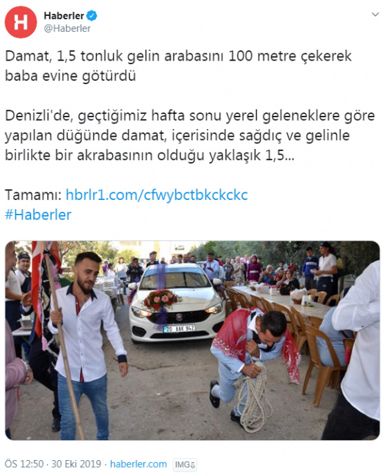 gelin arabasını halatla baba evine kadar çekmek