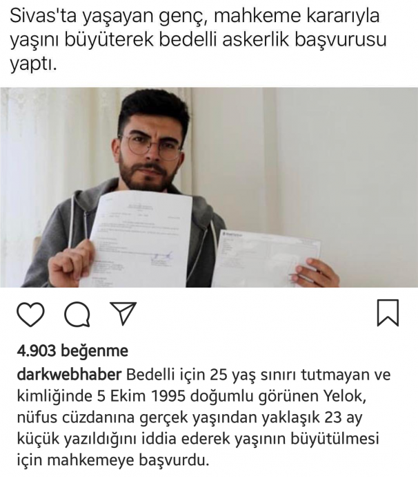 yaşını büyütüp bedelliye başvuran sivaslı