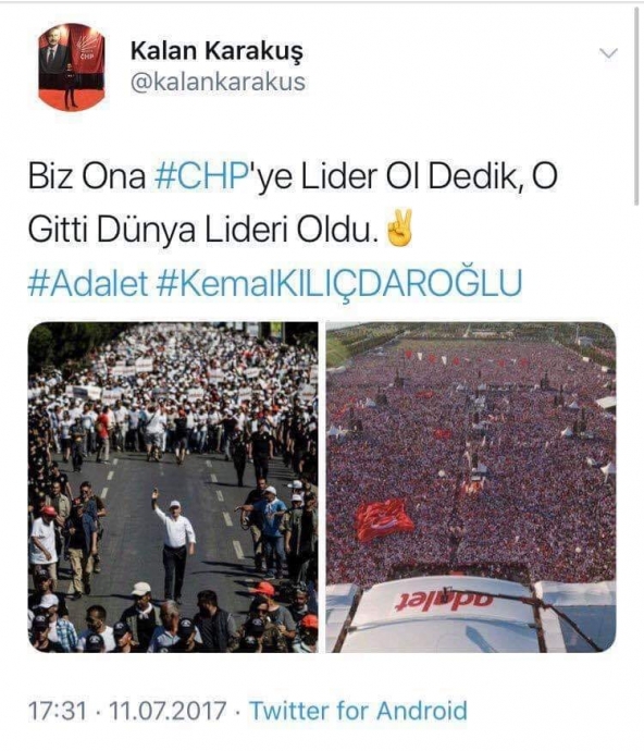 biz chpye lider ol dedik o gitti dünya lideri oldu