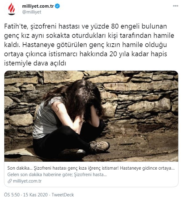 şizofreni ve engelli kıza tecavüz edilmesi