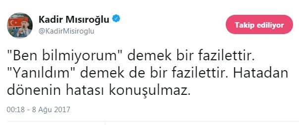hatadan dönenin hatası konuşulmaz