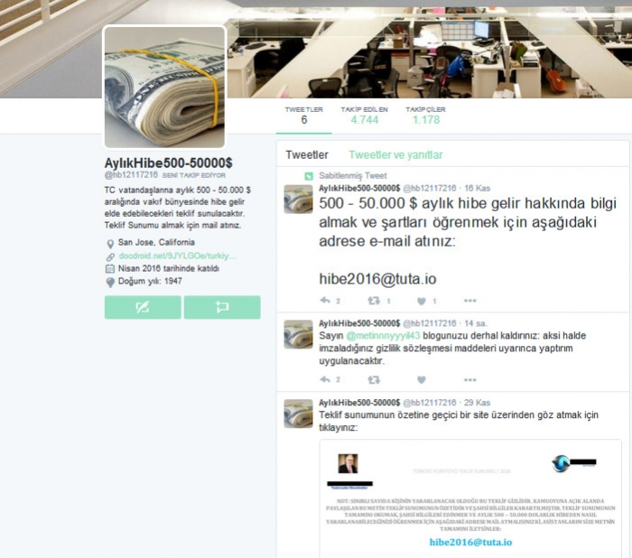 aylık 500 ila 50 bin dolar hibe dolandırıcılığı