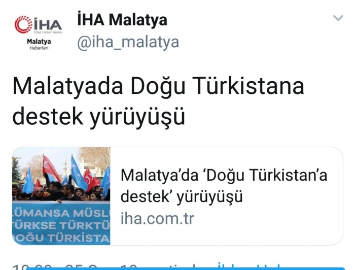 doğu türkistan yürüyüşüne katılımı yasaklayan ocak