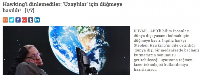 dünya dışı yaşamı bulmak için düğmeye basıldı