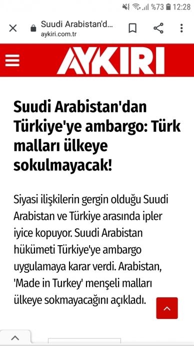 suudi arabistan ın türkiye ye ambargo uygulaması