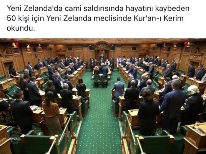 yeni zelanda meclisinde kuran okunması