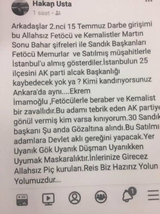ak partiye oy vermeyenlere küfür eden müdür