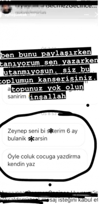 zeynep koçak a müstehcen mesaj atan takipçisi