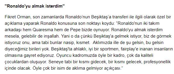 cristiano ronaldo beşiktaş a gelmek istiyor