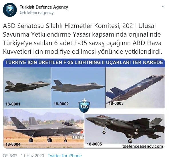 türk f 35 lerinin abd hava kuvvetlerine geçmesi
