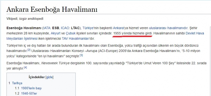 1954 te doğup 1955 te havaalanı yapmak