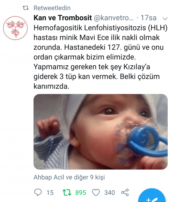 ilik nakline ihtiyacı olan 4 5 aylık mavi ece