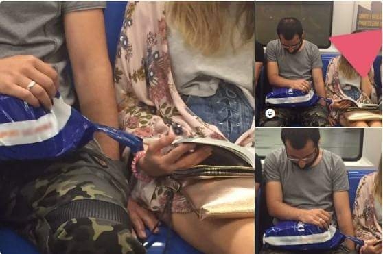metroda uyuyor gibi yapıp kadını taciz eden sapık